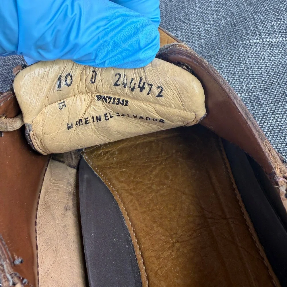 LL Bean Boat Shoes Mens 10 Brown Leather Lug Sole Moccasin Loafers 244472